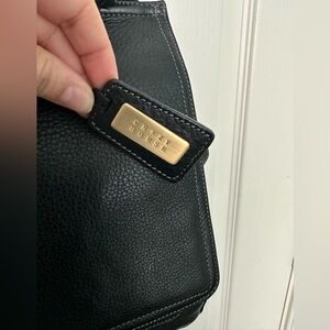 Liz Claiborne Black Leatherette Bag with Gold Accent Newlike Condition